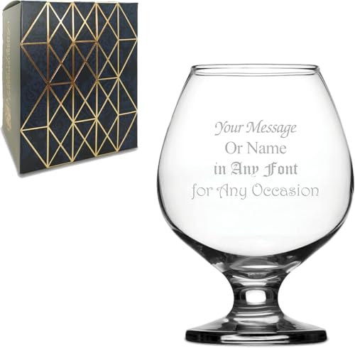 All Things Personalised Verre à Cognac Presto 400 ml - Verre Snifter Gravé avec Prénom et...