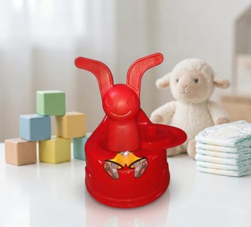 Image of 2 in 1 Potty Training Seat for 1+ Year Old Kids Toddler Adaptable Toilet Training Chair with Removable Potty Bowl & Non-Slip Base Comfortable Potty Trainer for Boys & Girl Red Colour