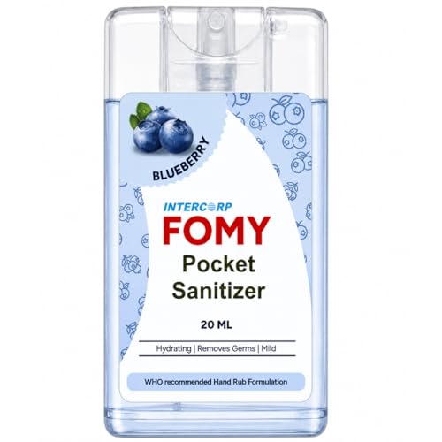 Image of Pocket Sanitizer Spray 20 ml | Hand & Surface Disinfectant | Gentle & Effective Germ Protection (20 ml, Blueberry)