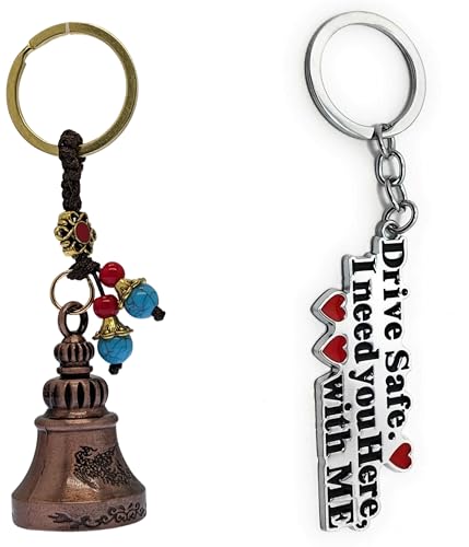 Image of OTTAVO Guardian Bell Keychain, Oxidized Copper, Tibetan Style, 5 cm Height, Good Luck Charm