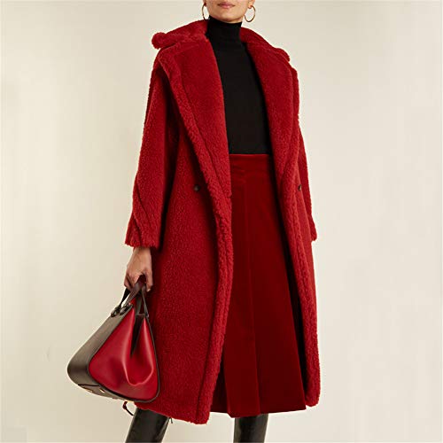 Sijux Frauen Teddy Mantel Kunstpelz Mantel Revers Boyfriend Winter...