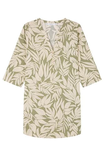 women'secret Camisola Viscosa Estampado Hojas, Camisón Mujer, Green Print, XL