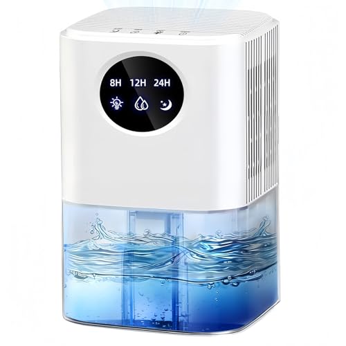YUDSKU Dehumidifiers 1700ml for Home, Portable Air Purifier Dehumidifier with Split-Design Water Tank,7 Color Lights, Auto-off, Small Dehumidifier Reusable Filter for Drying Clothes, Bedroom Bathroom