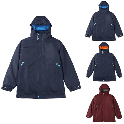 Teen Boys Girls Outdoor Windbreaker Raincoat 𝐖aterproof Lightweight Hooded Winter Fleece-Lined Windproof Clothes