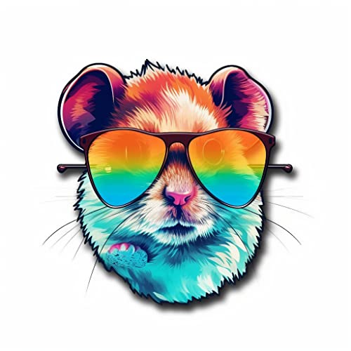 Image of Yoonek Graphics Hamster Vinyl Decal Sticker for Car, Laptop, Tumbler, More. #005619