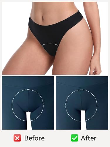 Image of LUCKMEEY Cotton Thongs for Women Seamless Thongs for Women No Show Thong Panty Liners Workout G-String Thongs Underwear
