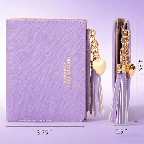Image of Valentoria Womens Wallet Cute Elegant Long Slim Card Holder Case Minimalist Coin Purse Thin Tassels Zip Clutch Wallets for Girls Ladies | Cute