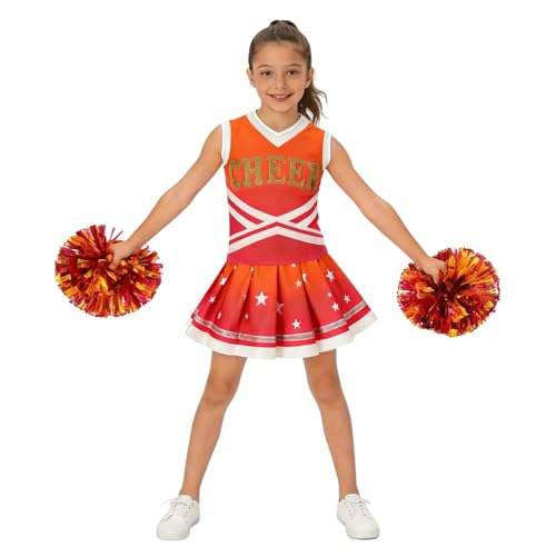 Disfraz de animadora para niñas con pompones miniatura 6