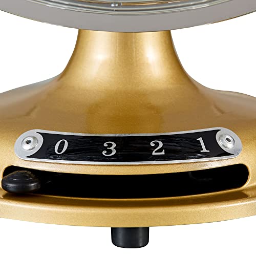 Better Homes & Gardens Retro Table Fan, 3-Speed Metal Tilted-Head Oscillation, 8-Inches (Gold) #TOP4