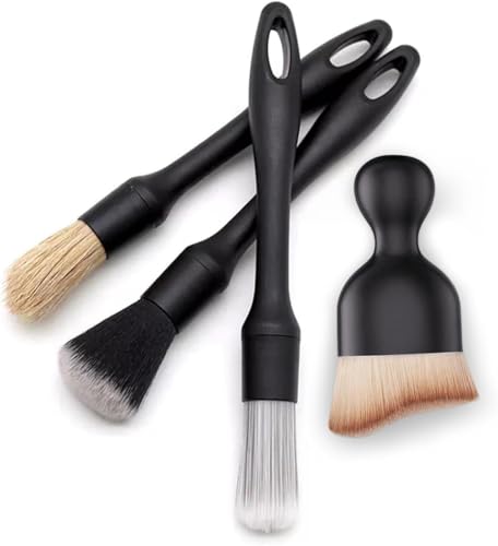 Car Detailing Brush Set - 4-Piece Kit for Interior & Exterior Cleaning - Premium Car Wash Brush for Professional Results ﻿car Duster Interior (3PCSBRUSH+1BRUSH)