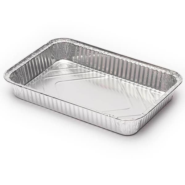 100 Bandejas de Aluminio Desechable, 31,5x21,2cm, 2200ml, Repostería, Comida, Apto para Horno, Microondas, Resistentes, Barbacoa, Parrilla, Picnic