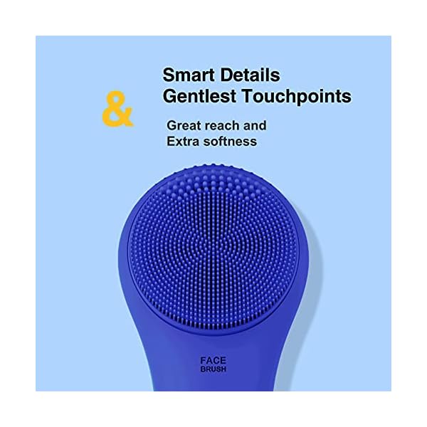 Sonic-Facial-Cleansing-Brush-Waterproof-Face-Scrub-Brush-for-Men-Women-Rechargeable-Face-Brushes-for-Cleansing-and-Exfoliating-Electric-Face-Scrubber-Cleanser-Brush-Blue NÃ¥graCoola CLIE Facial Cleansing Brush, Waterproof and Rechargeable Face Scrub Brush for Men & Women, Cleansing, Exfoliating and Massaging, Electric Face Scrubber - Blue