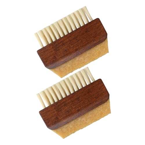 BESPORTBLE 2 Piezas Cepillo para Zapatos de con Mango de Madera Doble Cara para Limpieza Profunda de Zapatillas y Botas Cerdas Suaves para Cuidado de Cuero y Multifuncional Hogar