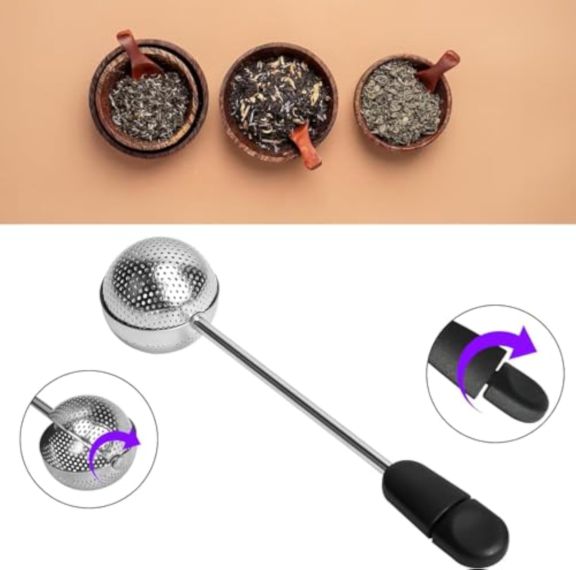 Rotary Tea Separator Filter Spoon, Multi-Purpose
