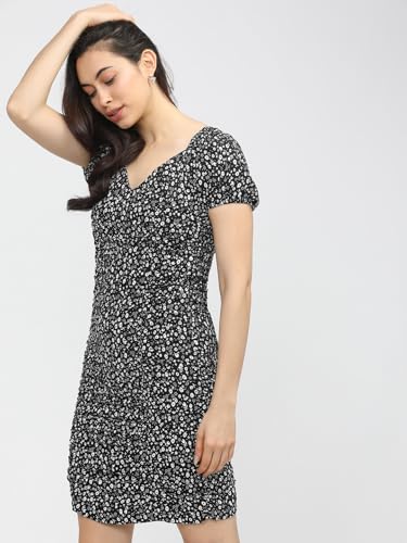 Image of Tokyo Talkies Women's Dresses for Women | Floral Print | Short Smocked Dress | Puff Sleeves | Elegant & Trendy