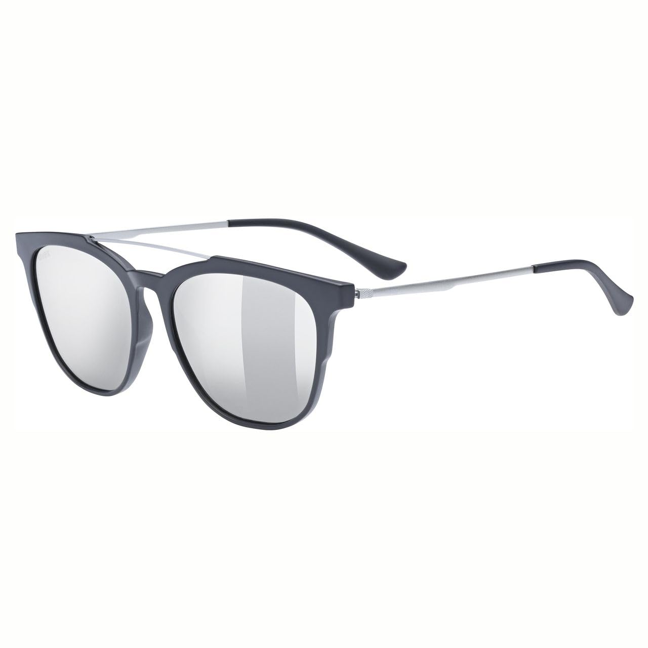 Uvex LGL 46 Sonnenbrille, black matt/silver, one size | starker Schutz vor Sonnenstrahlung - inkl. uvex Schriftzug auf den Bügeln