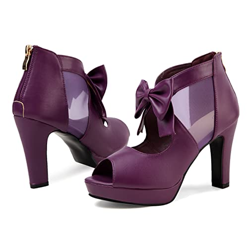 Image of GATUXUS Open Toe Women Platform High Heel Shoes Bows Strappy Sandals