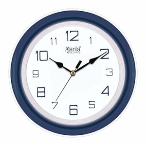 Ajanta Aq-2147 Quartz Glass Abstract Blue Analog Office Clock (210 X 42 X 211 Mm)