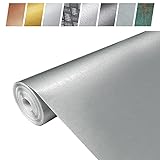 DecoMeister Klebefolien in Aluminium-Gebürstet-Optik Aluminiumblechfolien Kühlschrank-Folien Aluminiumfolie Selbstklebefolie Möbelfolie Selbstklebend 45x240 cm Blechfolie Metallic Gebürstet