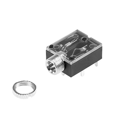 uxcell 30Pcs Conector Estéreo 3.5mm 5 Pines Negro miniatura 3