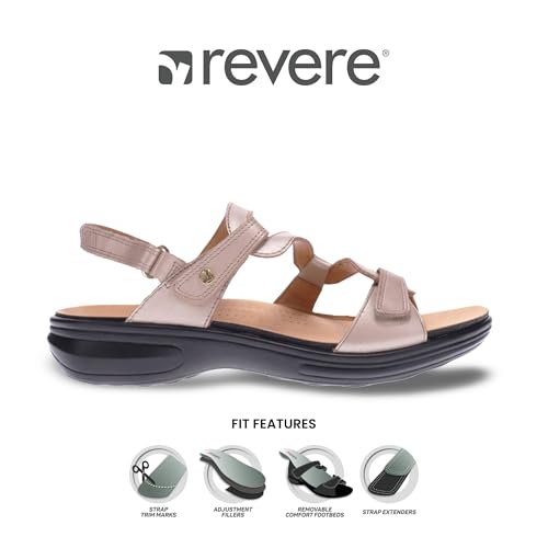 Image of Revere Shoes Emerald Back Strap Sandal for Women - Leather Sandals with Adjustable Straps - Lightweight Arch Support - Comfort Walking Sandals