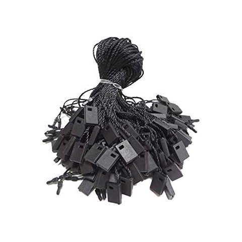 1000Pcs 7-inch Hang Tag String, Nylon Snap Lock Pin Loop Fastener Hook Ties for Clothes Tags, Price Tags, Shoes Snap Lock, Luggage Label, Easy and Fast to Attach(Black) Cover