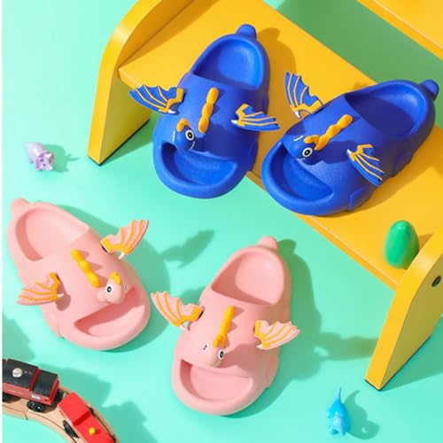 Kids Slides Toddler Cloud Flying Dinosaur Sandals Boys Girls Open Toe Slippers Novelty Non-Slip Beach Shoes Little Kid 9.5-10.5(165mm), Pink3