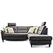 Produktbild Cavadore Schlafsofa Palera mit Federkern / L-Form Sofa mit Bettfunktion / 236 x 89 x 212 / Büffellederoptik Dunkelgrau