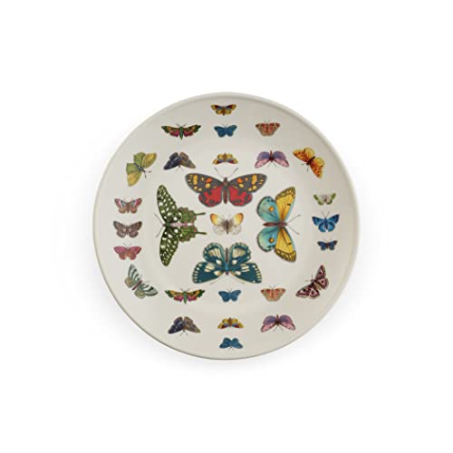 Portmeirion, Botanic Garden Harmony Collection Accent Plates White 8.5 Inch Coupe Plate | Set 4 Plates Salad Harmony Butterfly