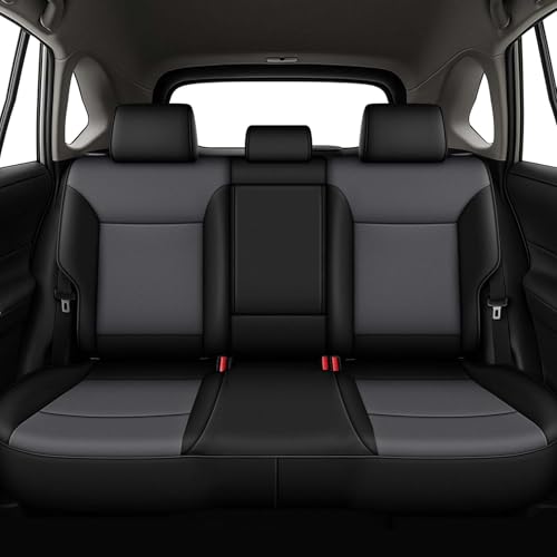 Image of AOMSAZTO Custom Fit Seat Covers for Toyota RAV4: 2019 2020 2021 2022 2023 2024 2025 LE XLE XLE Premium Limited-Faux Leather Full Set Compatible Airbag Seat Protector Black&Gray