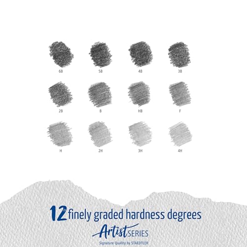 Image of STAEDTLER Mars Lumograph Art Drawing Pencils - Sustainable,Break-Resistant Graphite,Metal Case,12 Count (Pack of 2)