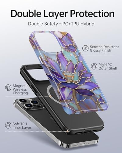 Coque iPhone 15 Pro Max fleurs silicone antichoc compatible MagSafe
