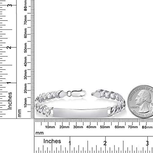 Gem Stone King Men'S 925 Sterling Silver Personalized Engravable Id Name Bracelet For Men thumb #4