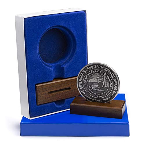 Caja exhibidora de medallas y monedas con soporte de madera, pack de 3 miniatura 1