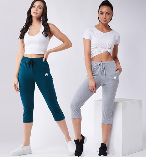 Image of Modeve Women Solid Cotton Blend Capri for summer|| Summer Wear