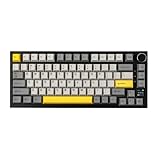 EPOMAKER Ajazz AK820 Pro ゲーミングキーボード 75% ガスケット搭載 メカニカルキーボード TFTスクリーン 3モード(Bluetooth 5.1/2.4Gワイヤレス&Type-C有線) 消音フォーム搭載 (Grey, Ajazz Gift Switch)