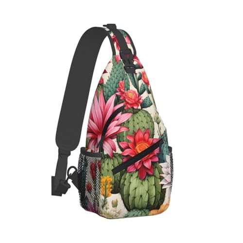 Bolso cruzado ligero con estampado de cactus para viaje miniatura 2