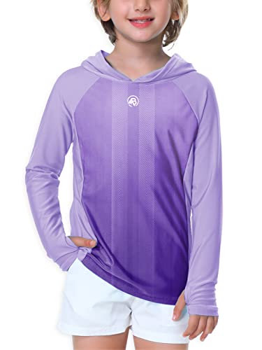 Image of AOBUTE Unisex Kids Long Sleeve Hoodie Rash Guard Boys UPF 50+ Swim Top with Thumb Hole 3-12 Years