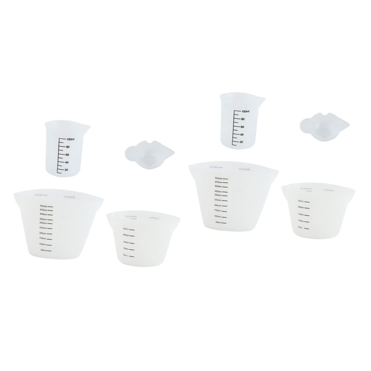 IMIKEYA 8pezzi Misurini Silicone Graduati Include Per Cucina e Laboratorio Facile Da Pulire e Riutilizzabile Misure Chiarper Liquidi e Colle