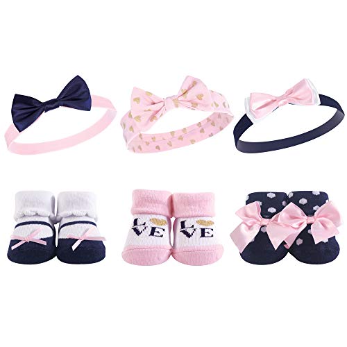 Image of Hudson Baby Girl's Headband and Socks Giftset
