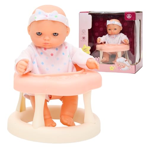 Miunana Bonecas realistas de 6 polegadas, bonecas com roupa e passeios para bebés, belos assentos para bebés laváveis com laços e alças, presentes em caixa