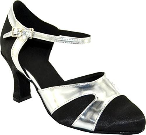 Chaussures de danse latine à bout fermé et sangle de cheville pour salon