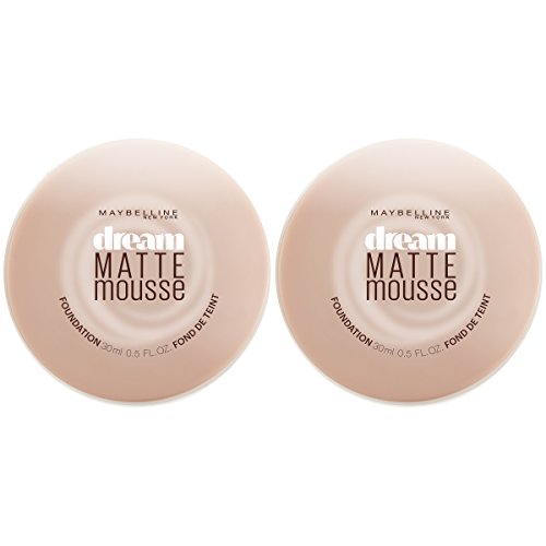 Maybelline New York Dream Matte Mousse Foundation Makeup, Nude, 0.5 Fl Oz (Pack of 2)