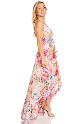 Image of Sakkas Lizi 2025 Womens Maxi High-Low Halter Handkerchief Long Dress Beach Party