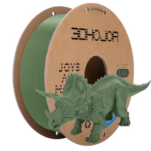 Image of 3DHoJor 3D Printer Filament Basic PLA Filament 1.75mm 300mm /s 1kg Cardboard Spool Dimensional Accuracy + /- 0.03 mm Fit Most 3D FDM Printer-Olive Green