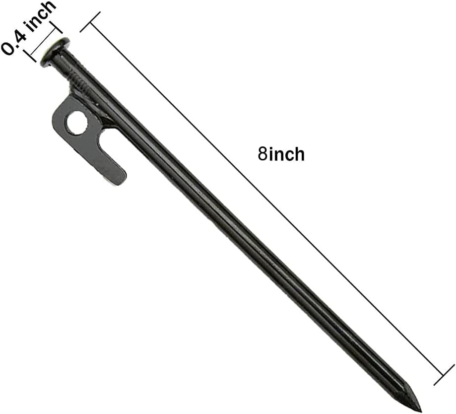 Lot de 5 piquets de tente multifonctions en métal robuste, pénétration facile, résistant à la