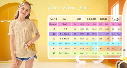 Image of Ebifin Girls Short Sleeve Tops Kids Peplum Babydoll T Shirts Tees 4-15Y | Girls T-Shirts, Crew neck Short Sleeve Shirts, Casual Tunic Tops, Cute Blouses, Summer Tees, Ruffle Hem, Loose fit
