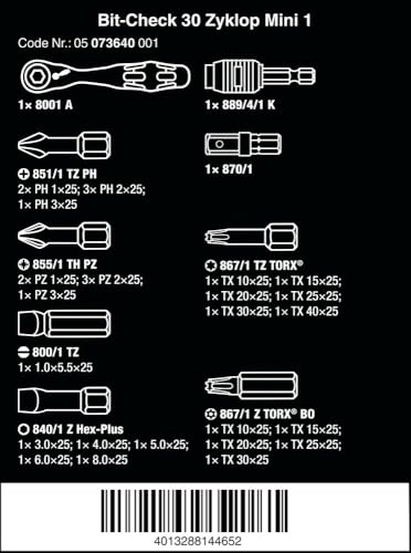 Wera Bit-Sortiment, Bit-Check 30 Zyklop Mini 1, 31-teilig, 05073640001 – Ansicht 2
