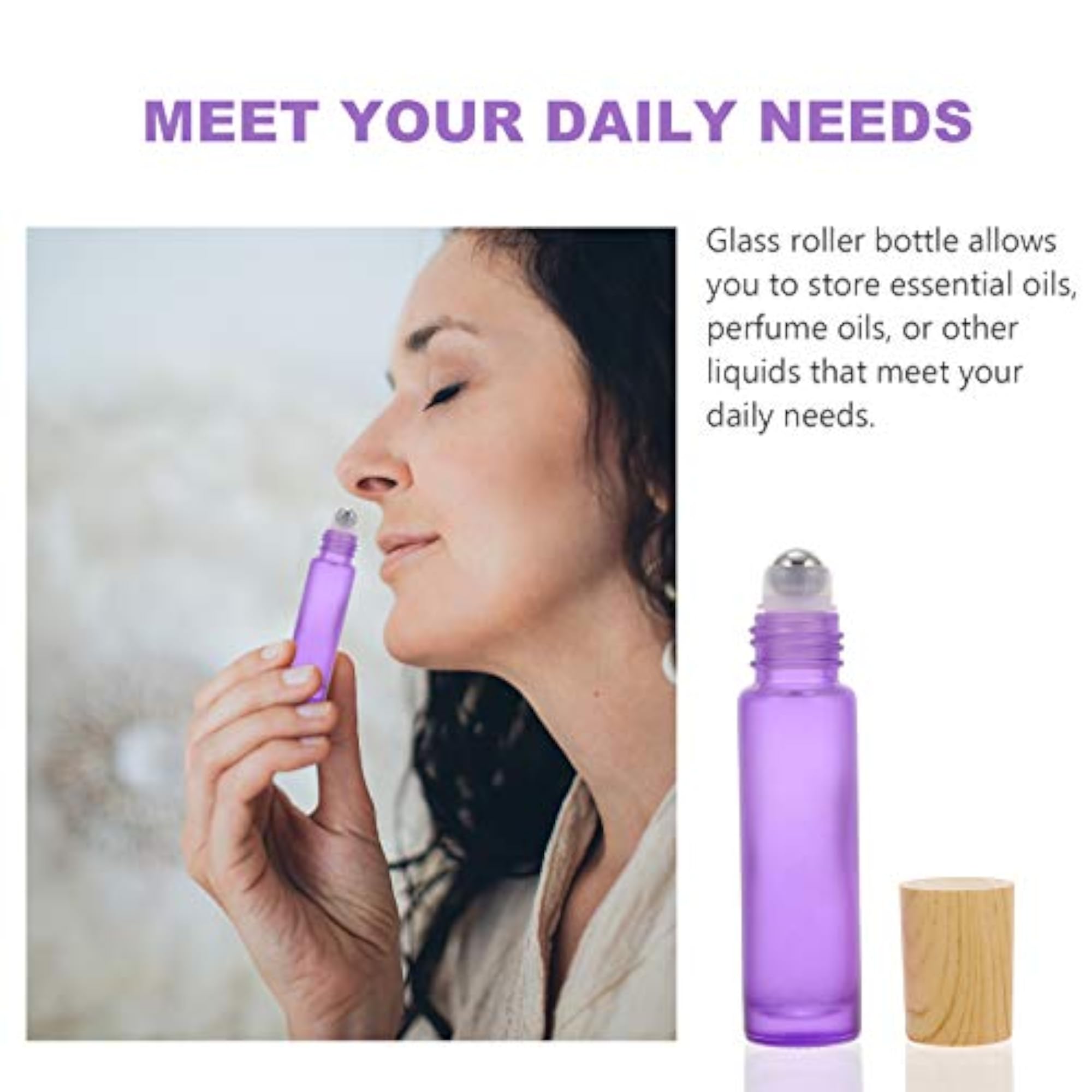 5pcs 10ml Glass Roller Bottles for Essential Oils