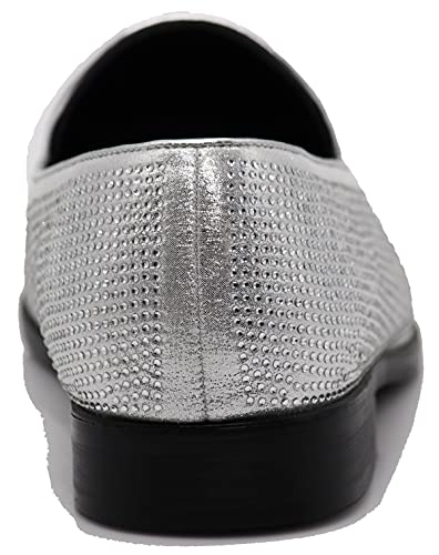 Image of SPK24 Men Vintage Spikes Sparkle Formal Tuxedo Stage Fashion Slip On Loafer Dress Shoes